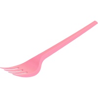 16,5 cm Gabeln aus farbigem Kunststoff - 12 Stück.