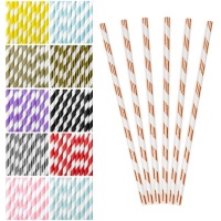 Chevron-Strohhalme aus Papier - 10 Stück.
