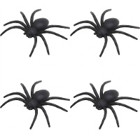 Dekorative Spinnen 7 x 6 cm - 4 Stück