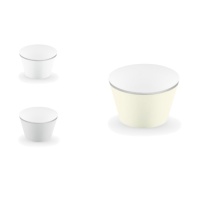 Cupcake Wrappers mit silbernem Rand - 6 Stück.