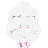 Weiße Latex-Wolkenballons 30 cm - PartyDeco - 6 Stück
