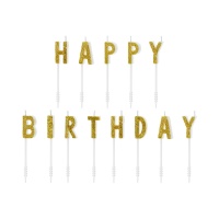 Happy Birthday Kerzen 1,5 x 2,5 cm - 13 Stück.