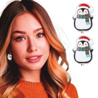 Weihnachtliche Pinguin-Ohrringe - 1 Paar