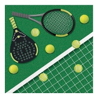 Tennis- & Padel-Servietten, 16,5 x 16,5 cm - 16 Stück