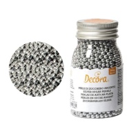 Silberne Zuckerperlen 4 mm mittelgroß - Dekorieren - 100 g