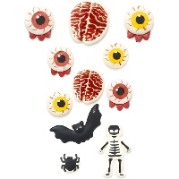 Assortierte Halloween-Zuckerfiguren - Scrapcooking - 8 Stück.