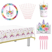 Party-Set für ein verzaubertes Einhornfest - 12 Personen