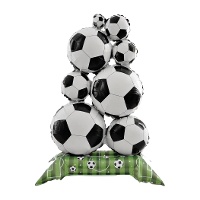 Fußball-Ballon mit Ballstapel und Feld-Basis, 98 x 56 cm