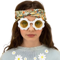 Blumenbrille mit weißem Gestell