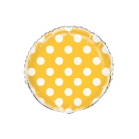 Runder glatter Ballon mit Tupfen 45 cm - Qualatex - 1 Stück