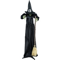Riesige animierte Halloween-Hexe (1,85 m) mit Licht, Ton und Bewegung