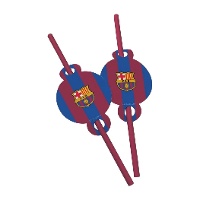 FC Barcelona-Strohhalme mit blaugrana-Streifen - 6 Stück