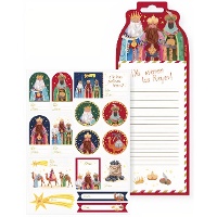 Brief und Aufkleber der Heiligen Drei Könige Vintage - 2 Blätter