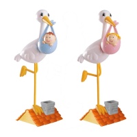 Tortenaufleger Storch mit Baby, 18 x 10 cm - 1 Stück