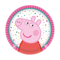 Peppa pig rosa Teller 18 cm - 8 Stück