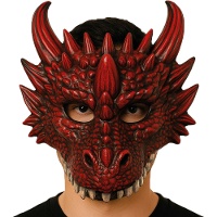 Rote Drachen-Halbmaske