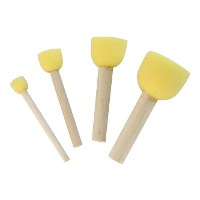 Set von runden synthetischen Schaumstoffpinseln - Kreul - 4 Stück