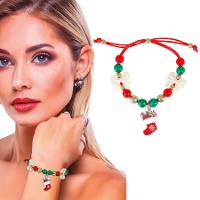 Weihnachtsstrumpf-Armband in Rot und Grün
