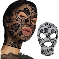 Bestickte Skimaske mit Blumenmuster