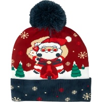 Weihnachtsmannmütze mit Bommel