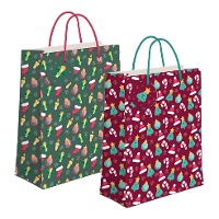 Weihnachtsgeschenktasche 32 x 26 x 10 cm mit Festtagsfiguren - 1 Stück