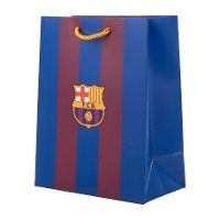 Geschenktüte 40 x 30 x 12 cm mit blaugrana-Streifen