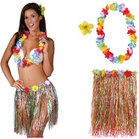 Hawaii-Set mit Rock - 3 Stück
