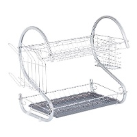 Geschirrabtropfer 45,5 x 24,5 x 37,5 cm 2 Etagen verchromt - 1 Stück