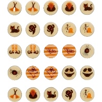 Halloween Mini-Figuren aus weißer Schokolade - 25 Stück.