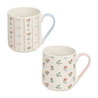 Vintage-Tasse mit Blumenmuster, 370 ml - 1 Stück