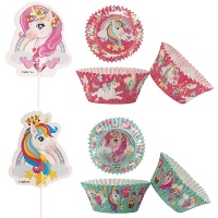 Einhorn-Cupcake-Kapseln und Picks - 24 Stück