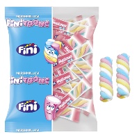 Geflochtene, bunte Schaumzucker mit Einzelverpackung - Fini - 70 Stück