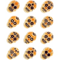 Dia de los Muertos Totenköpfe weiße Schokolade Figuren - 12 Stück