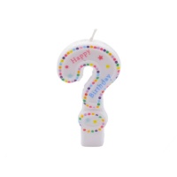 Happy Birthday Gepunktete Fragezeichen Kerze 6,3 cm