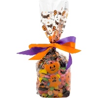 Halloween Kürbis Bonbontüte 12,5 x 24 cm - Dekorieren - 20 Stück.