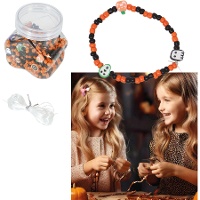 Dose mit Perlen für Halloween-Armbänder - 1300 Stück