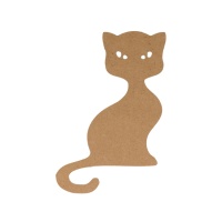 Scherenschnitt MDF 15 cm : Sitzende Katze