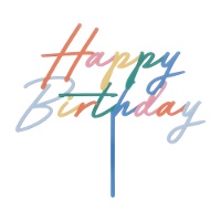 Bunter 'Happy Birthday'-Torten-Topper, 16,5 cm