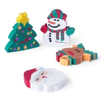 Weihnachtsradiergummis - 4 Stück