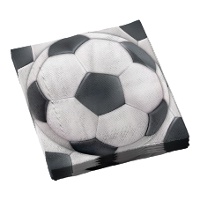 Fußballservietten, Ballmotiv, 16,5 x 16,5 cm - 12 Stück