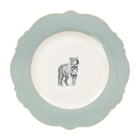 Teller 27,5 cm mit Bengal-Tiger und Goldrand