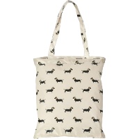 Wasserabweisende Dackel-Stofftasche mit Reißverschluss