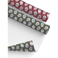 Weihnachts-Geschenkpapier mit Schneekugeln 2 x 0,70 m - 1 Stück