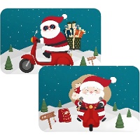 Lustiges Platzset mit Weihnachtsmann, 43 x 28 cm, sortiert - 1 Stück