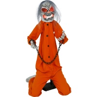 Animatronischer Zombie-Sträfling mit Licht und Sound, 1,05 m