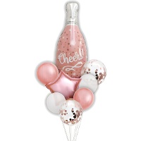 Cheers rosa Flasche Bouquet - 8 Einheiten