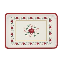 Tabletts 34 x 25 cm aus Karton mit Weihnachtspoinsettia-Motiv - 2 Stück
