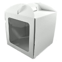 Kuchenbox 20 x 20 x 20 cm mit Tragegriff und Fenster - Azucren