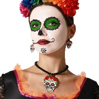 Set aus Catrina-Ohrringen und -Halskette mit Rosen