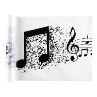 Tischläufer mit Musiknoten - 30 cm Breite - 5 m Länge